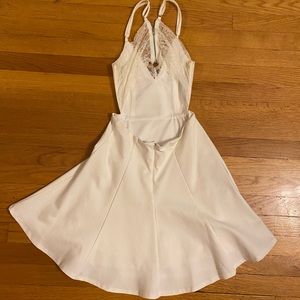 Open back white flowy dress